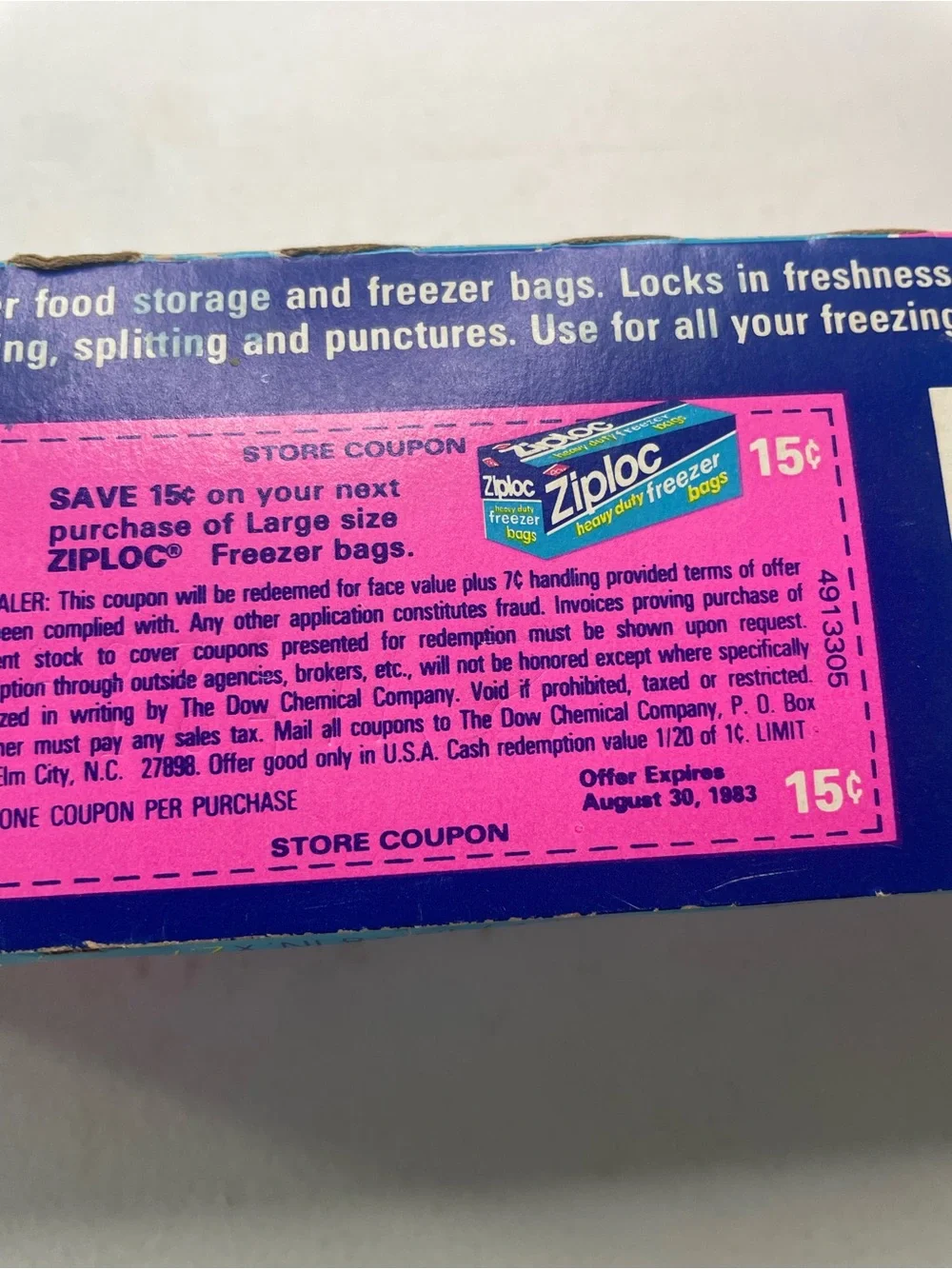 Dead-stock 1983 Ziplock Bags - Heavy Duty Freezer Bags - Blue / Pink box
